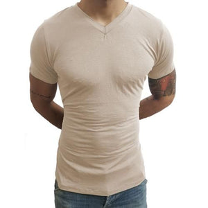 Camiseta Masculina Decote V 320008 Areia