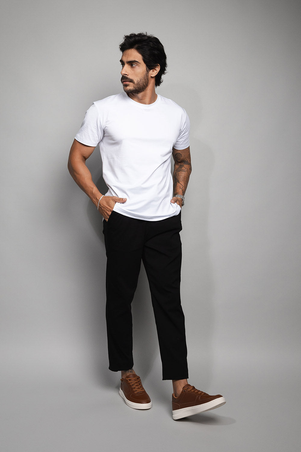 Camiseta  Masculina de Malha Branco  | Loft 1404 320005