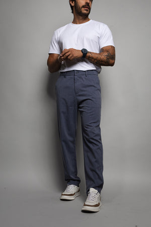 Calça Masculina Risca de Giz | Alfaiataria 110001 Marinho