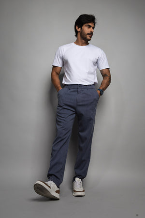 Calça Masculina Risca de Giz | Alfaiataria 110001 Marinho