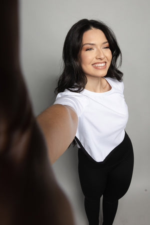 T-Shirt Cropped Loft 1404 Viés 18020BR