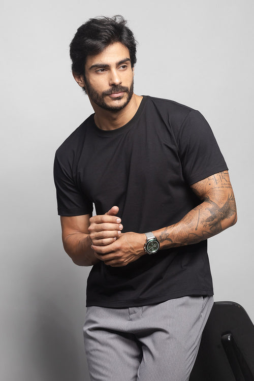 Camiseta Masculina de Malha Preto | Loft 1404: 320005