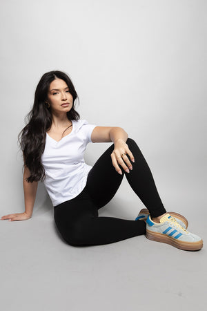 T-Shirt Baby look Loft 1404 Gola V 20674 Branco