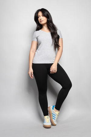 T-Shirt Baby look Loft 1404 Gola V 20674 Mescla Escuro