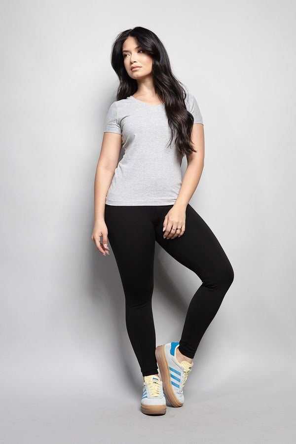 T-Shirt Baby look Loft 1404 Gola V 20674 Mescla Escuro