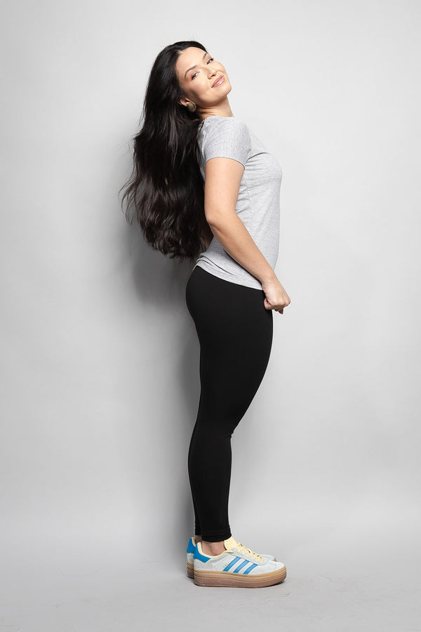 T-Shirt Baby look Loft 1404 Gola V 20674 Mescla Escuro