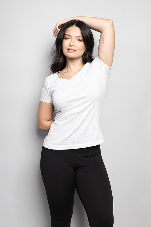 T-Shirt Baby look Loft 1404 Gola V 20674 Mescla Claro