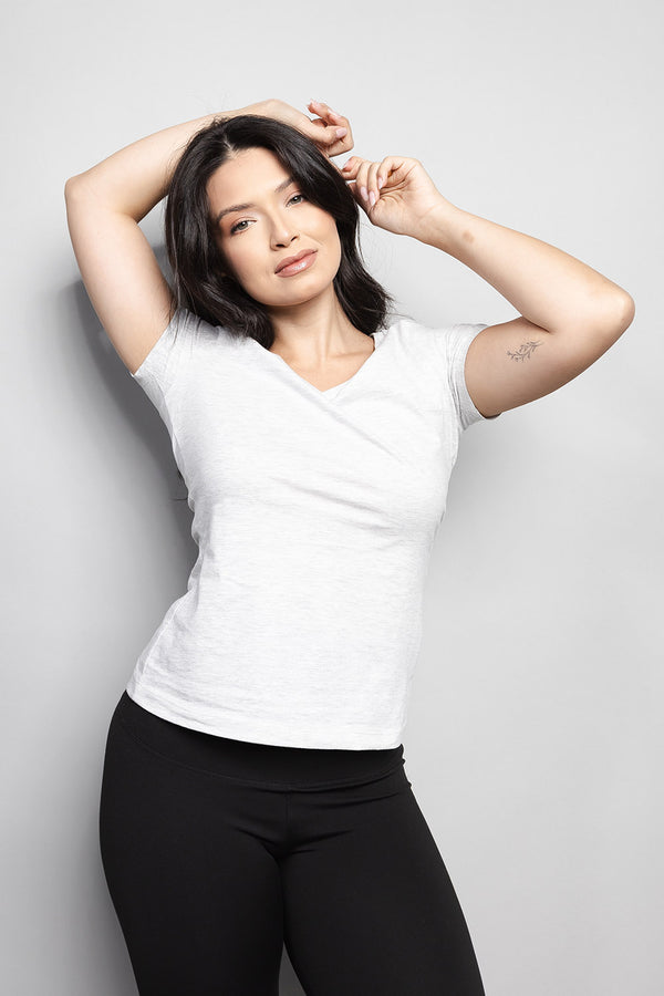 T-Shirt Baby look Loft 1404 Gola V 20674 Mescla Claro