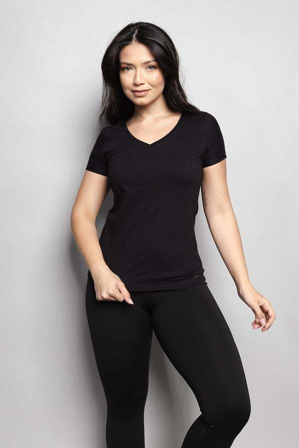 T-Shirt Baby look Loft 1404 Gola V 20674 Preto