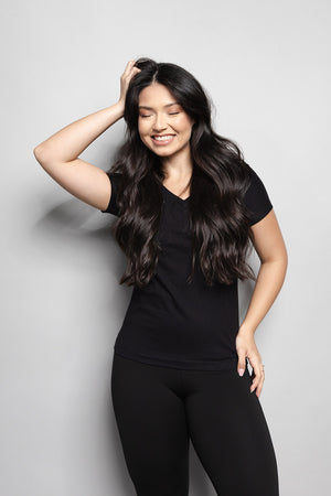 T-Shirt Baby look Loft 1404 Gola V 20674 Preto