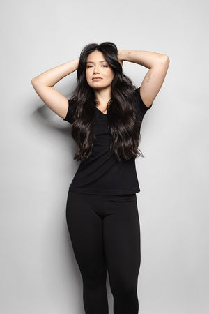 T-Shirt Baby look Loft 1404 Gola V 20674 Preto