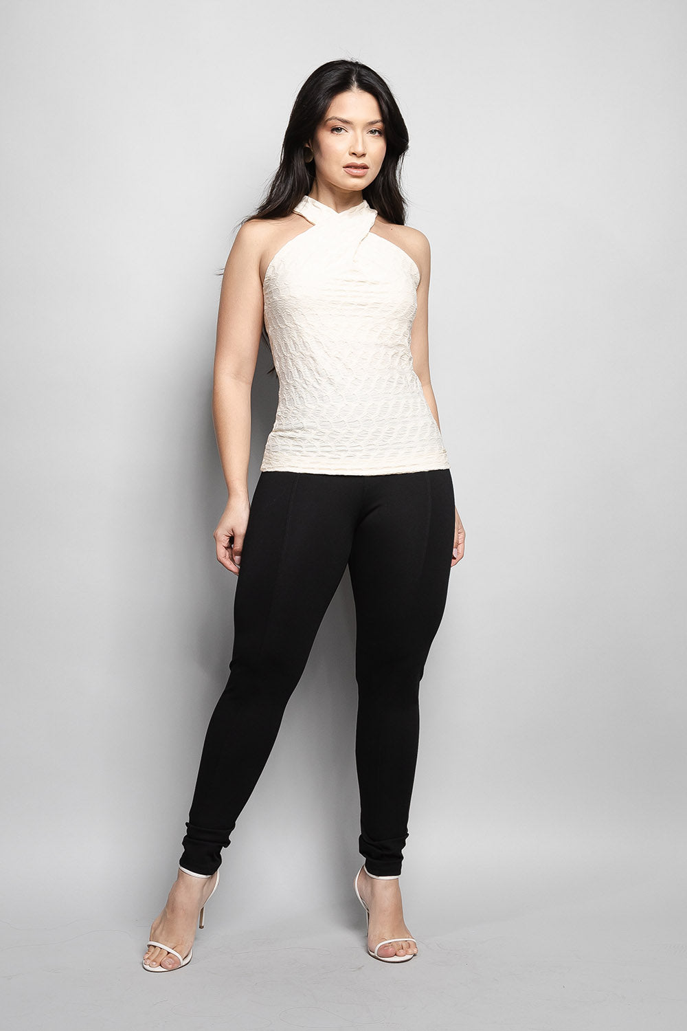 Blusa Loft 1404 Decote Cruzado 20984 Bege