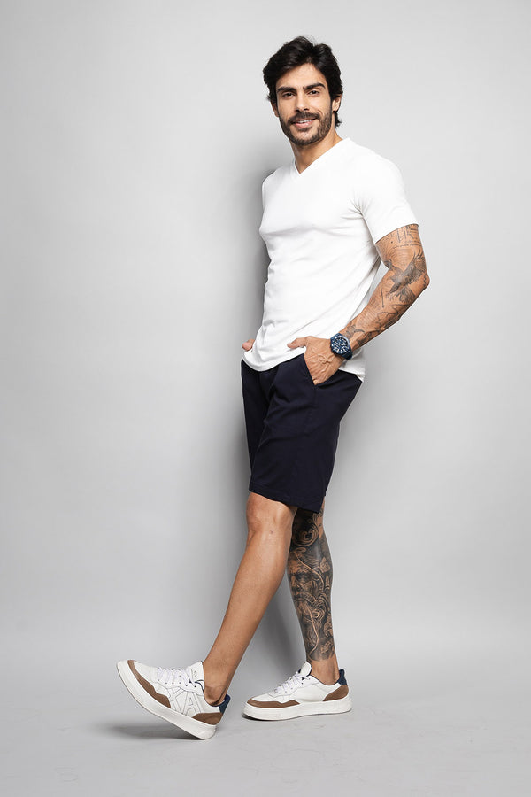 Camiseta Masculina Decote V 320008 Off White