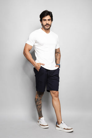 Camiseta Masculina Decote V 320008 Off White