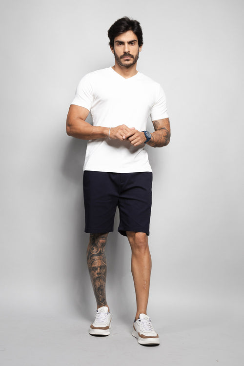 Camiseta Masculina Decote V 320008 Off White