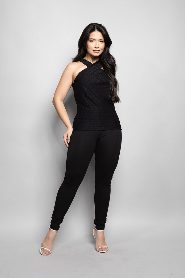 Blusa Loft 1404 Decote Cruzado 20984 Preto