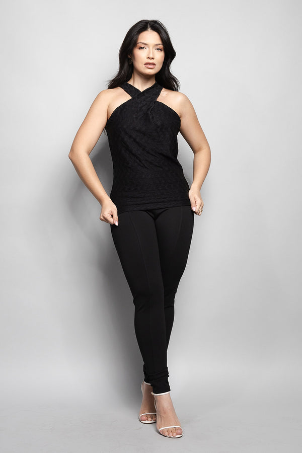 Blusa Loft 1404 Decote Cruzado 20984 Preto