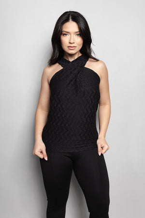 Blusa Loft 1404 Decote Cruzado 20984 Preto