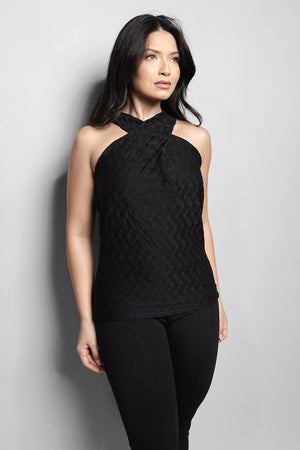 Blusa Loft 1404 Decote Cruzado 20984 Preto