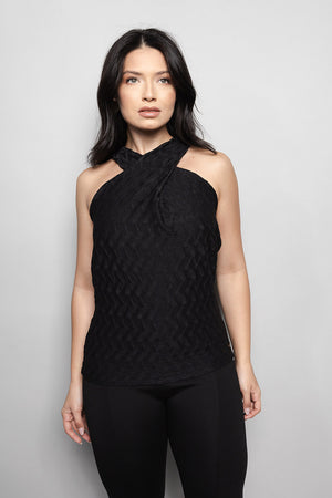 Blusa Loft 1404 Decote Cruzado 20984 Preto