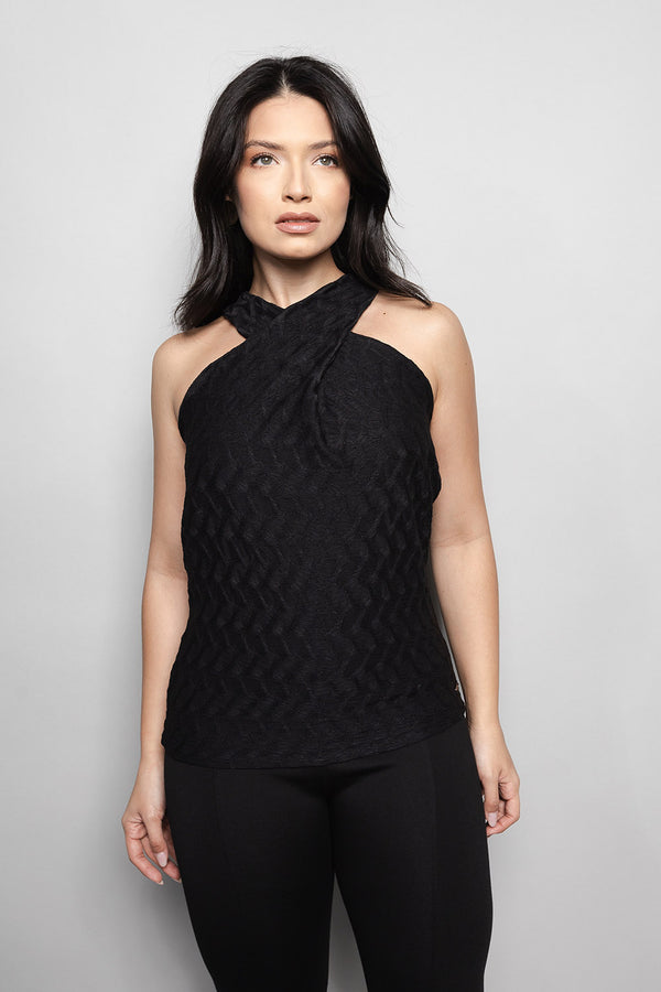 Blusa Loft 1404 Decote Cruzado 20984 Preto