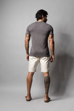 Camiseta Masculina Decote V 320008 Cinza