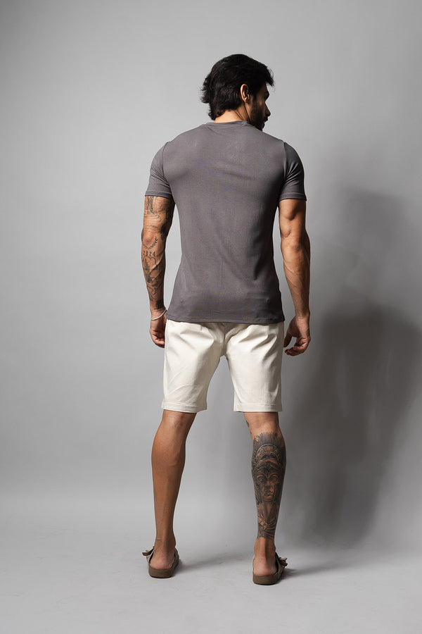 Camiseta Masculina Decote V 320008 Cinza