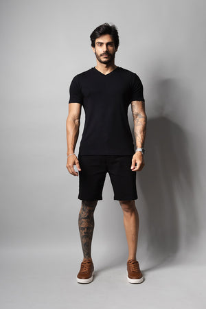 Camiseta Masculina Decote V 320008 Preto