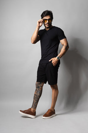 Camiseta Masculina Decote V 320008 Preto