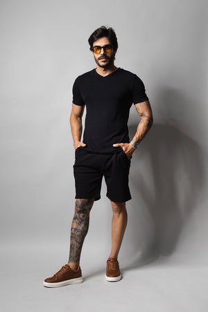 Camiseta Masculina Decote V 320008 Preto