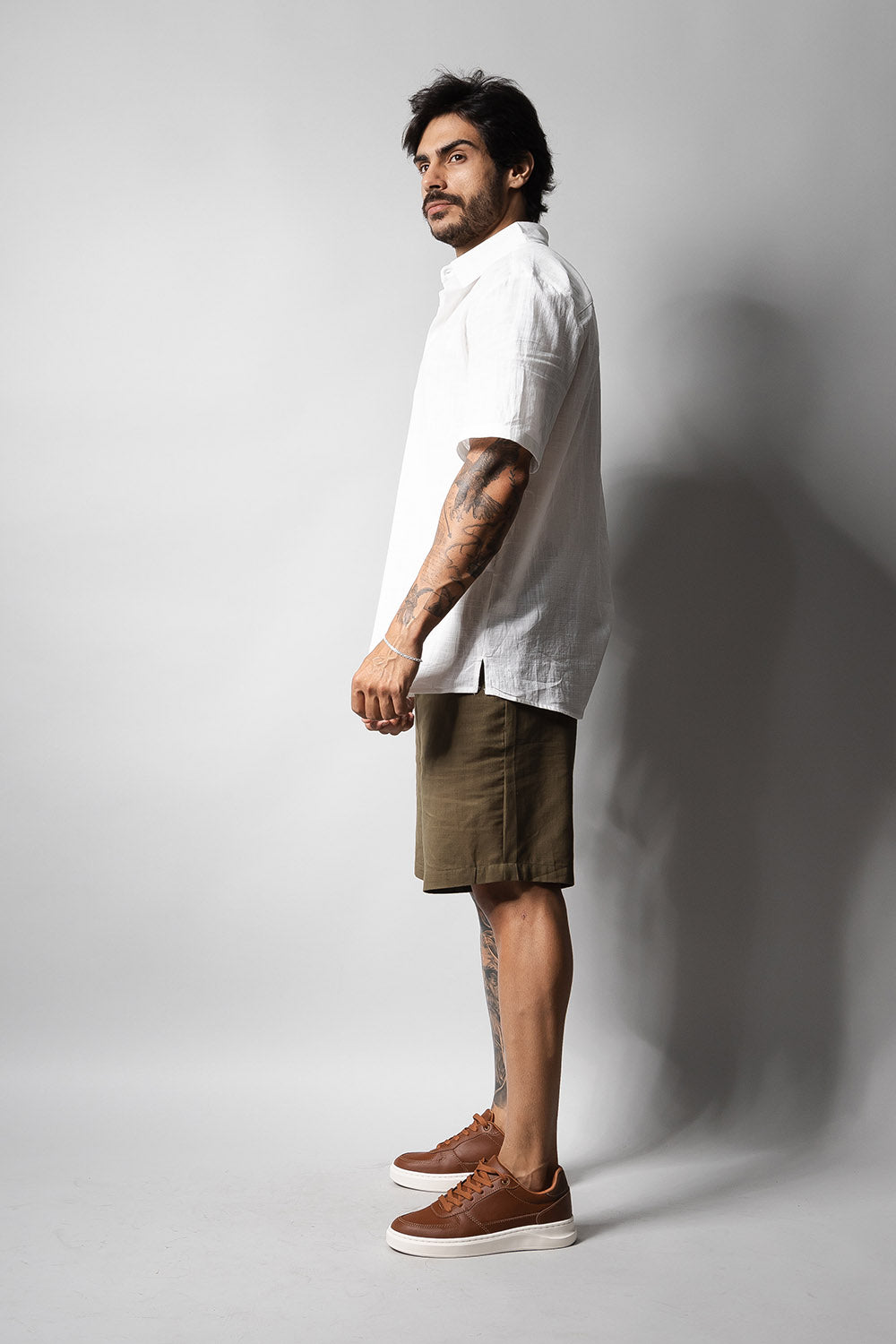 Camisa Masculina 100% Algodão Manga Curta 320006 Branco