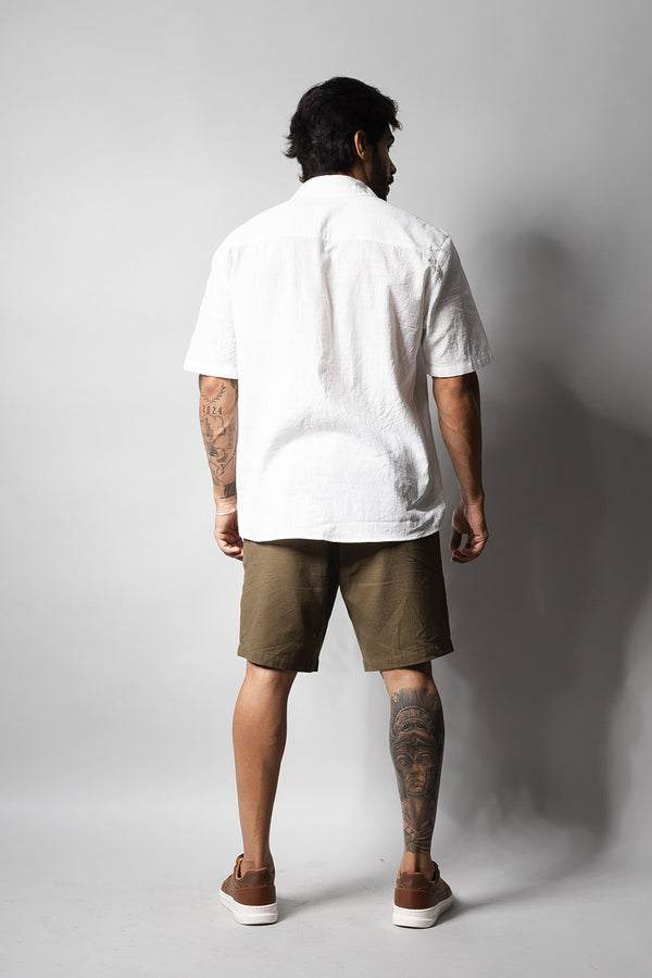 Camisa Masculina 100% Algodão Manga Curta 320006 Branco