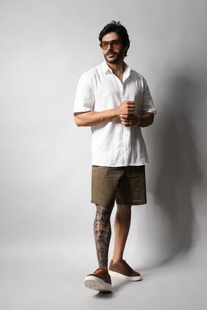 Camisa Masculina 100% Algodão Manga Curta 320006 Branco