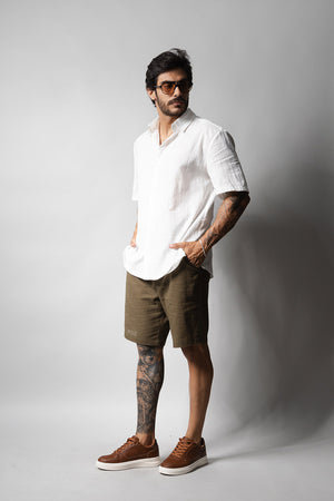 Camisa Masculina 100% Algodão Manga Curta 320006 Branco