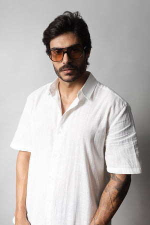 Camisa Masculina 100% Algodão Manga Curta 320006 Branco