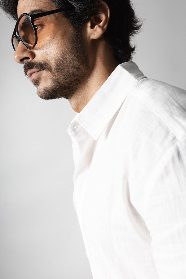 Camisa Masculina 100% Algodão Manga Curta 320006 Branco