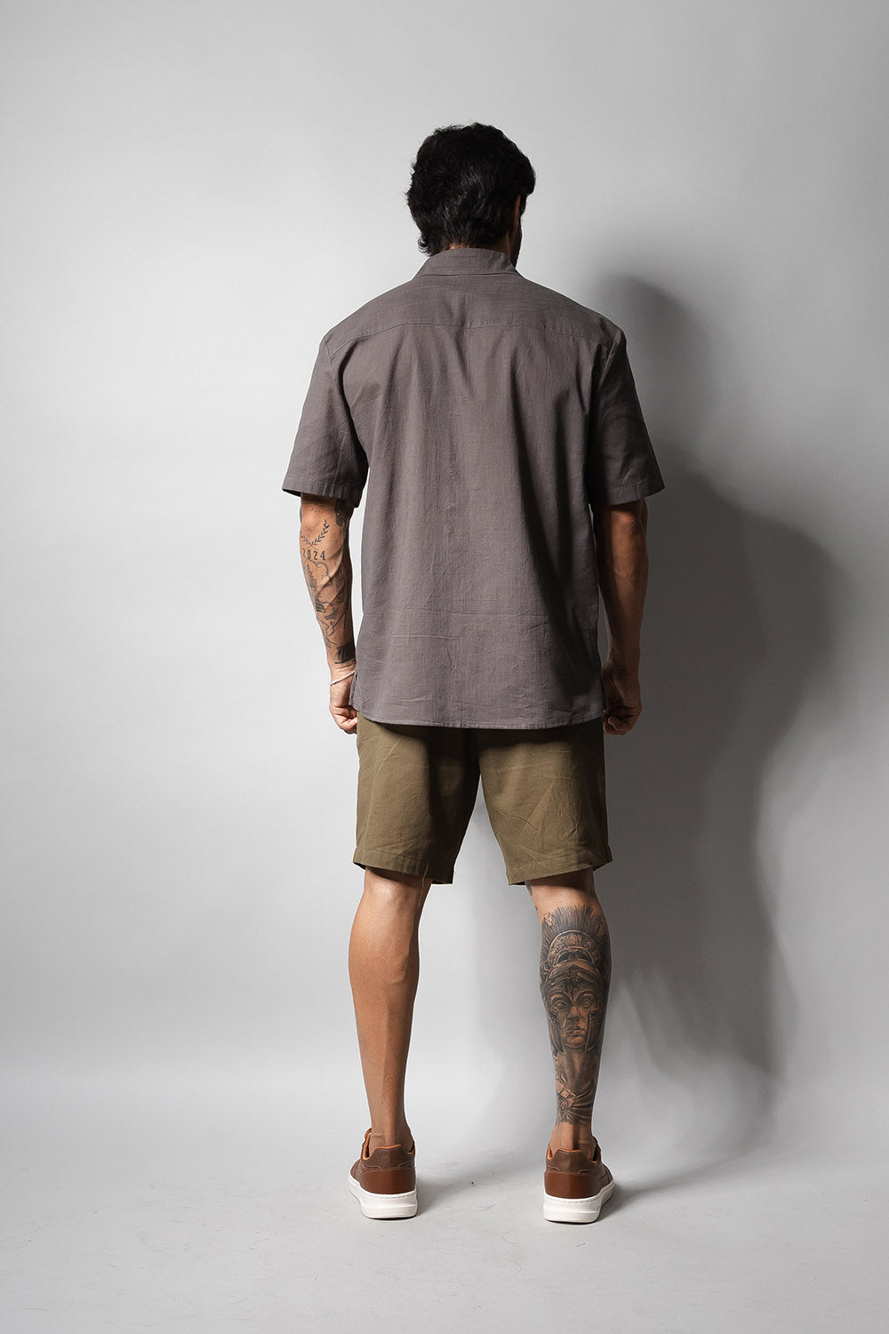 Camisa Masculina 100% Algodão Manga Curta 320006 Chumbo