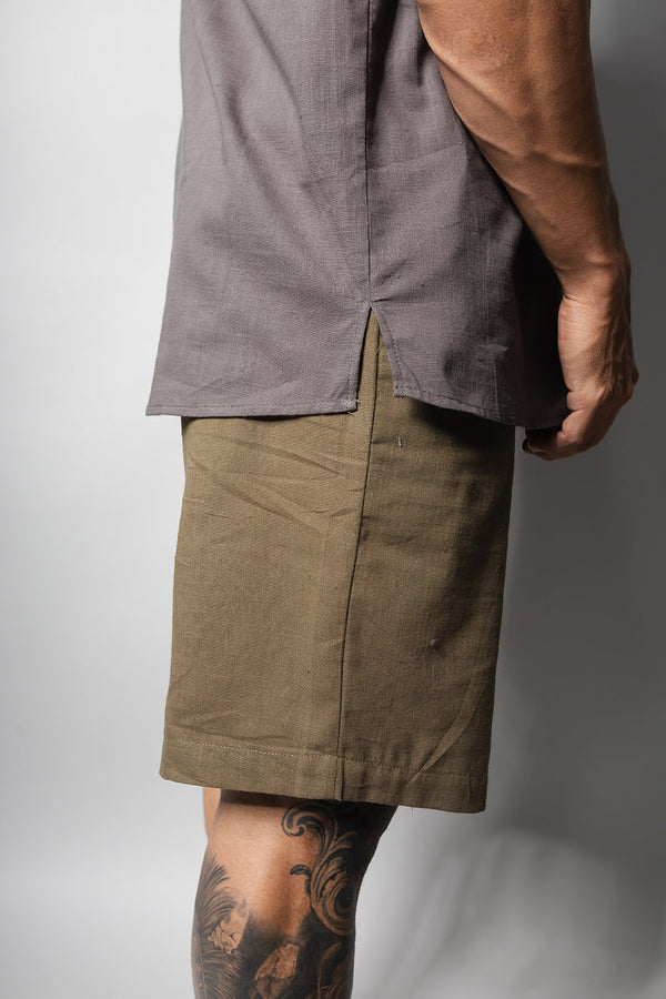 Short Linho Masculino Loft 1404 Musgo 330001