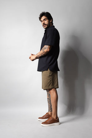 Camisa Masculina 100% Algodão Manga Curta 320006 Preto