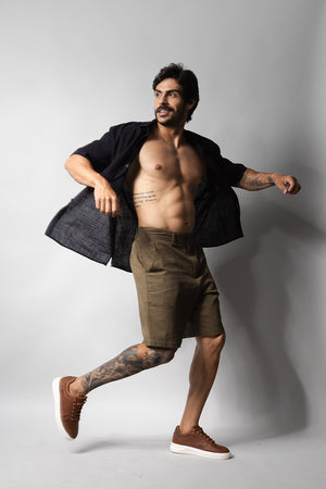 Camisa Masculina 100% Algodão Manga Curta 320006 Preto