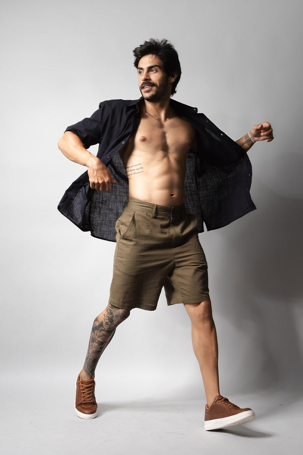 Camisa Masculina 100% Algodão Manga Curta 320006 Preto