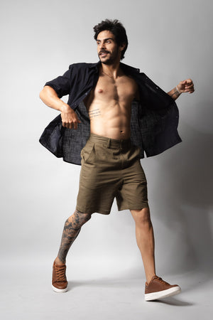 Short Linho Masculino Loft 1404 Musgo 330001