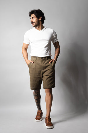 Short Linho Masculino Loft 1404 Musgo 330001