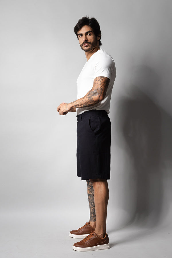 Short Linho Masculino Loft 1404 Preto 330001