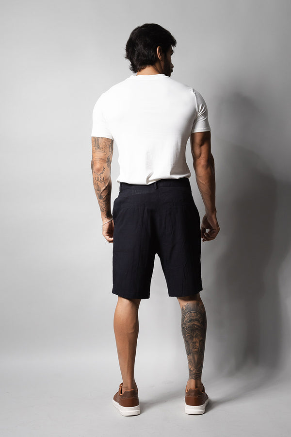 Short Linho Masculino Loft 1404 Preto 330001