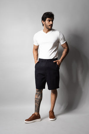 Short Linho Masculino Loft 1404 Preto 330001