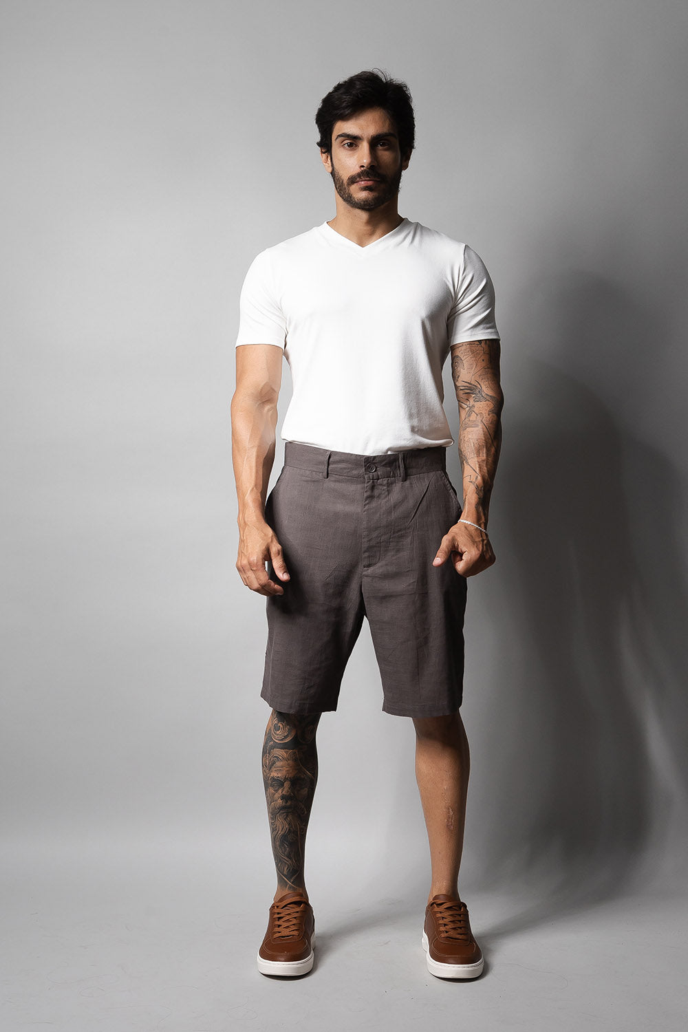 Short Linho Masculino Loft 1404 Chumbo 330001