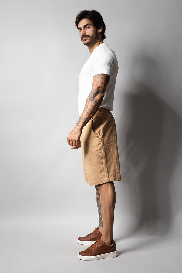 Short Linho Masculino Loft 1404 Bege 330001