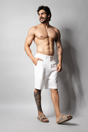 Short Linho Masculino Loft 1404 Branco 330001