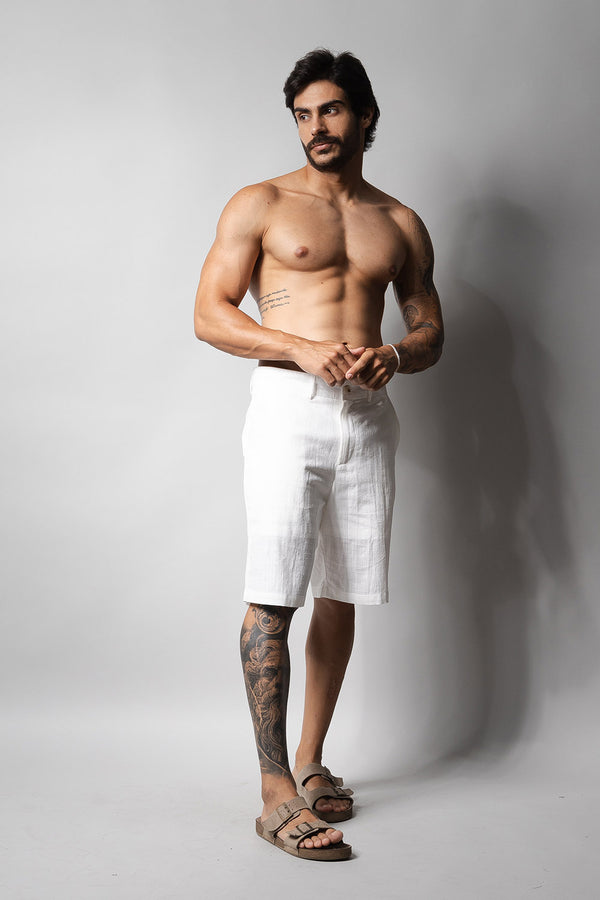Short Linho Masculino Loft 1404 Branco 330001